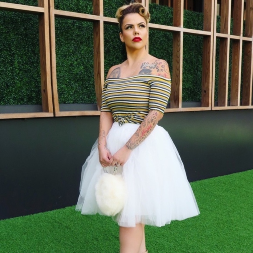 Tulle Tutu Ballerina Costume, Pin-up, Skirt White - Picture 5 of 6